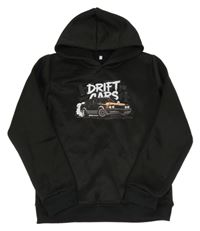 Čierna mikina s autom a kapucňou