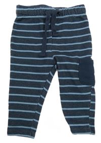 Tmavomodro-svetlomodré pruhované tepláky s vreckom Lupilu