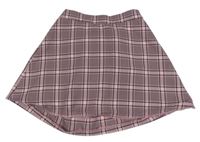 Svetloružová -čierna kockovaná sukňa Primark