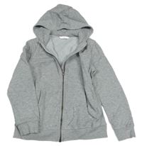 Sivá melírovaná prepínaci mikina s kapucňou M&S