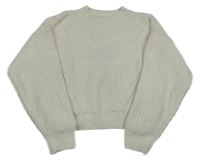 Smotanový žinylkový ažurový sveter H&M