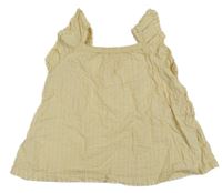Žluto-bílá pruhovaná krepová tunika H&M