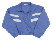 Modro-bílá žebrovaná crop mikina Primark