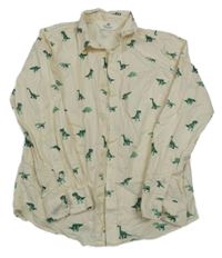 Smetanová košile s dinosaury H&M