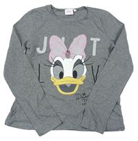 Sivé melírované triko Daisy a kamienky zn. Disney