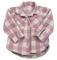 Starorůžovo-smotanová kockovaná košeľová bunda George