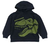 Tmavomodrá mikina s dinosaurom a kapucňou PRIMARK
