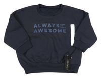 Nové - tmavomodrá oversize mikina s nápismi St. Bernard