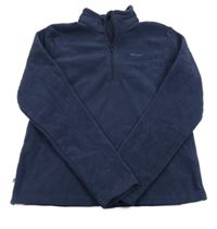 Tmavomodrá fleecová funkčná mikina s logom Quechua