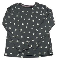 Tmavosivé vzorované tričko so srdiečkami Nutmeg