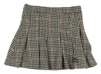 Čierno-smetanovo-staroružová kockovaná sukňa PRIMARK