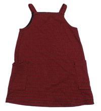 Červeno-čierne kockované cargo šaty Next