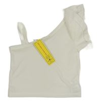 Nové - bílý asymetrický top s volánky SHEIN