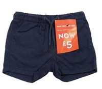 Nové - tmavomodré plátěné kraťasy Next