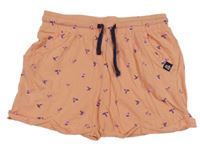 Broskvové kraťasy s vtáčky loap