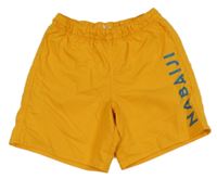 Pomerančové plážové kraťasy s logom NABAIJI