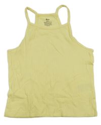 Žltý rebrovaný crop top H&M