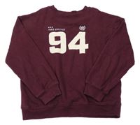 Tmavovínová mikina s číslom H&M