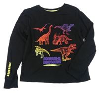 Čierne tričko s dinosaurami Primark