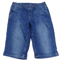 Modré riflové jogger kraťasy Esprit