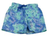 Tyrkysovo-modré batikované plážové kraťasy H&M