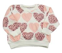 Biela mikina so srdiečkami