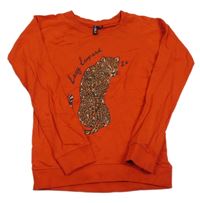 Červené mikinotriko s levhartem