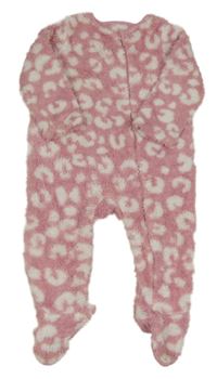 Ružový vzorovaný chlpatý overal Tu