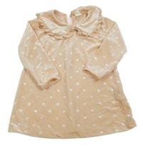 Marhuľové bodkovaná é zamatové šaty s golierikom H&M