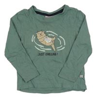 Khaki triko s vydrou Liegelind