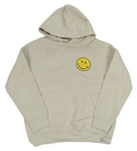 Béžová mikina se smajlíkem a kapucí H&M