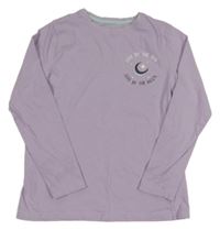 Lila tričko s mesiacom a nápisom Primark