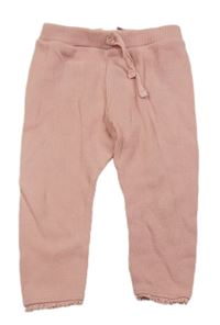 Starorůžové žebrované tepláky Zara