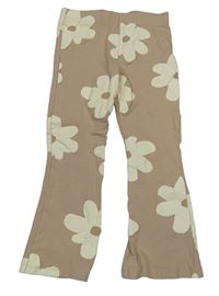 Béžové kvetované flare legíny George