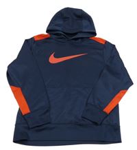 Tmavomodrá thermo mikina s logem a kapucí Nike
