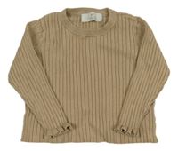 Hnedý rebrovaný sveter H&M