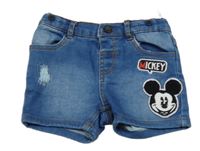 Modré teplákové riflové kraťasy s Mickeym C&A