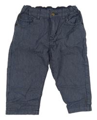 Tmavomodro-bílé pruhované plátěné kraťasy H&M