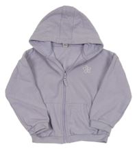 Lila propínací mikina s výšivkou a kapucí Tu