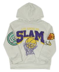 Biela mikina s basketbalovým loptou a kapucňou Shein