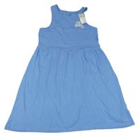 Nové - Modré bavlněné šaty se sluncem a palmami Primark