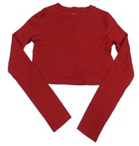 Červené crop tričko H&M