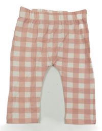 Starorůžovo-smotanové kockované legíny George