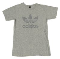 Šedé melírované tričko Adidas