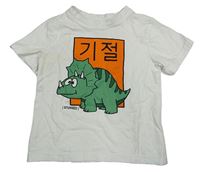 Bílé tričko s dinosaurem OVS