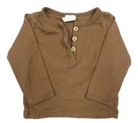 Hnedé tričko s gombíkmi H&M