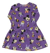 Fialové bavlněné šaty s Minnie a přáteli H&M