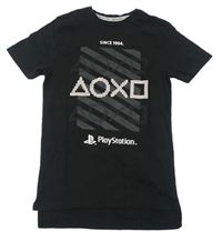 Černé tričko s potiskem - PlayStation 