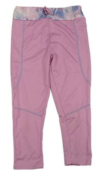 Svetloružové športové crop legíny Primark