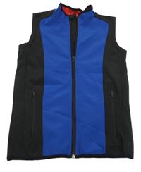 Modro-čierna softshellová vesta